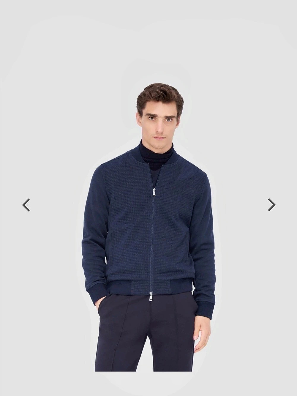 Bugatchi Waffle Front Performance Bomber Jacket Blue Large - pristine condition!